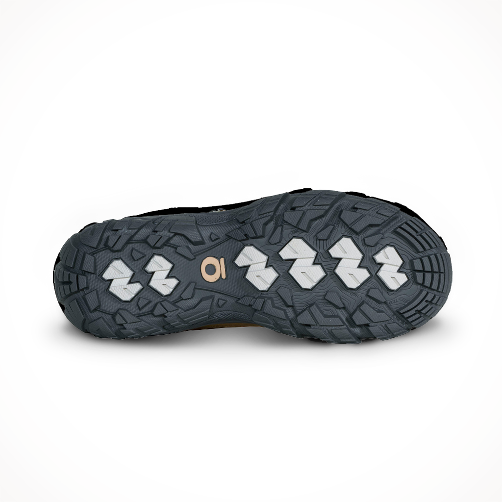 Product image: Oboz Womens Sawtooth X Mid Waterproof Rye, showing the outsole tread pattern.
