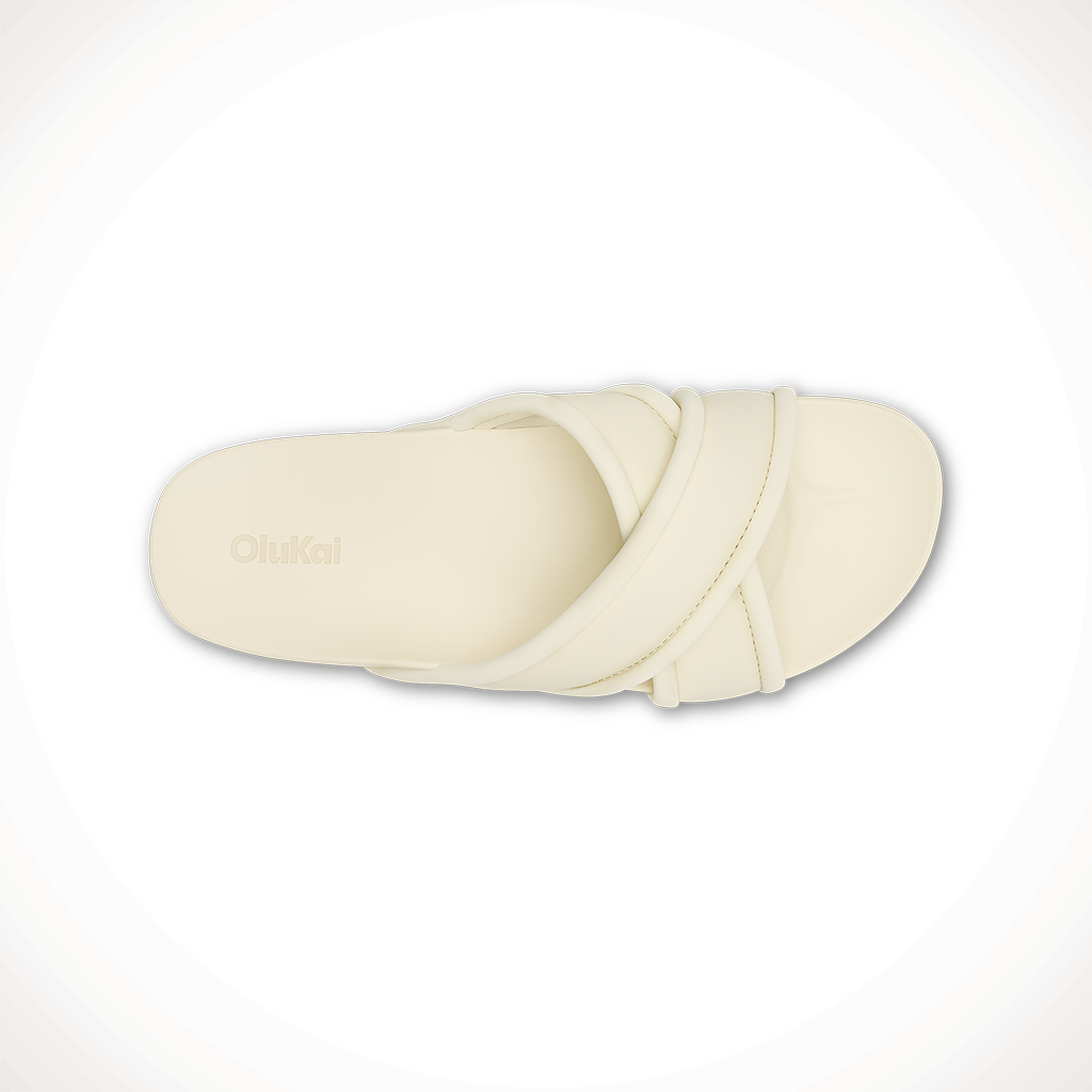 Product image: Olukai Ani W Hite Sand Womens 2025, shown from above.