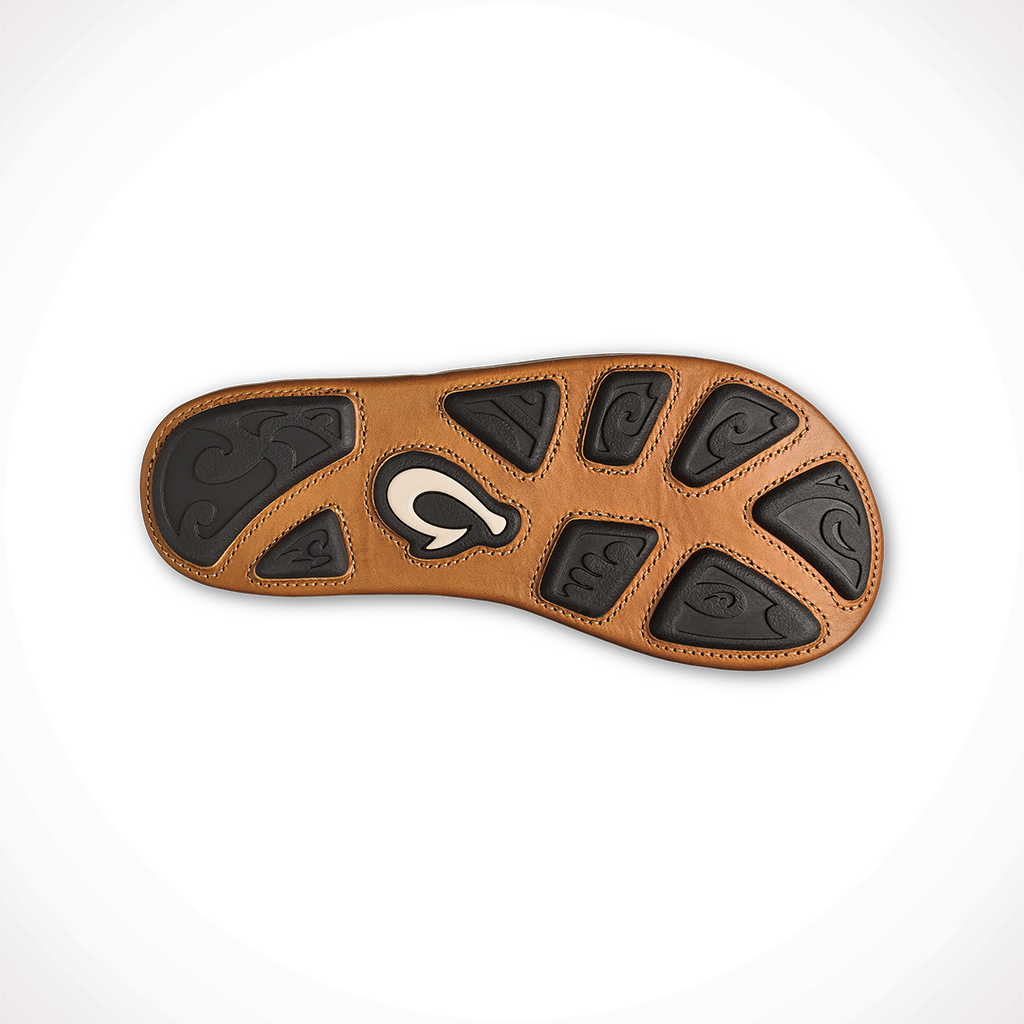 Product image: Olukai Hiapo Odyssey Grey Sahara Mens 2025, showing the bottom view.