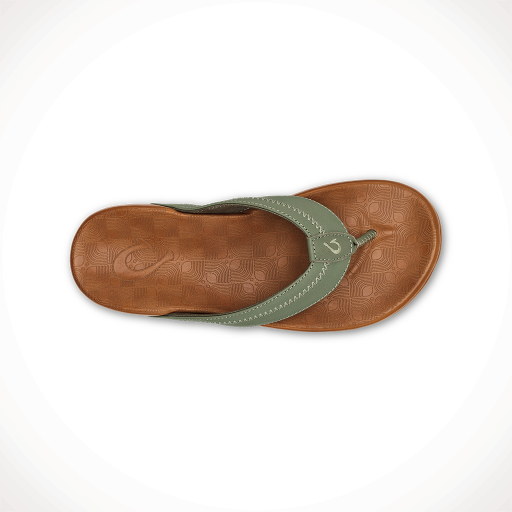 Product image: Olukai Hiapo Odyssey Grey Sahara Mens 2025, shown from above.