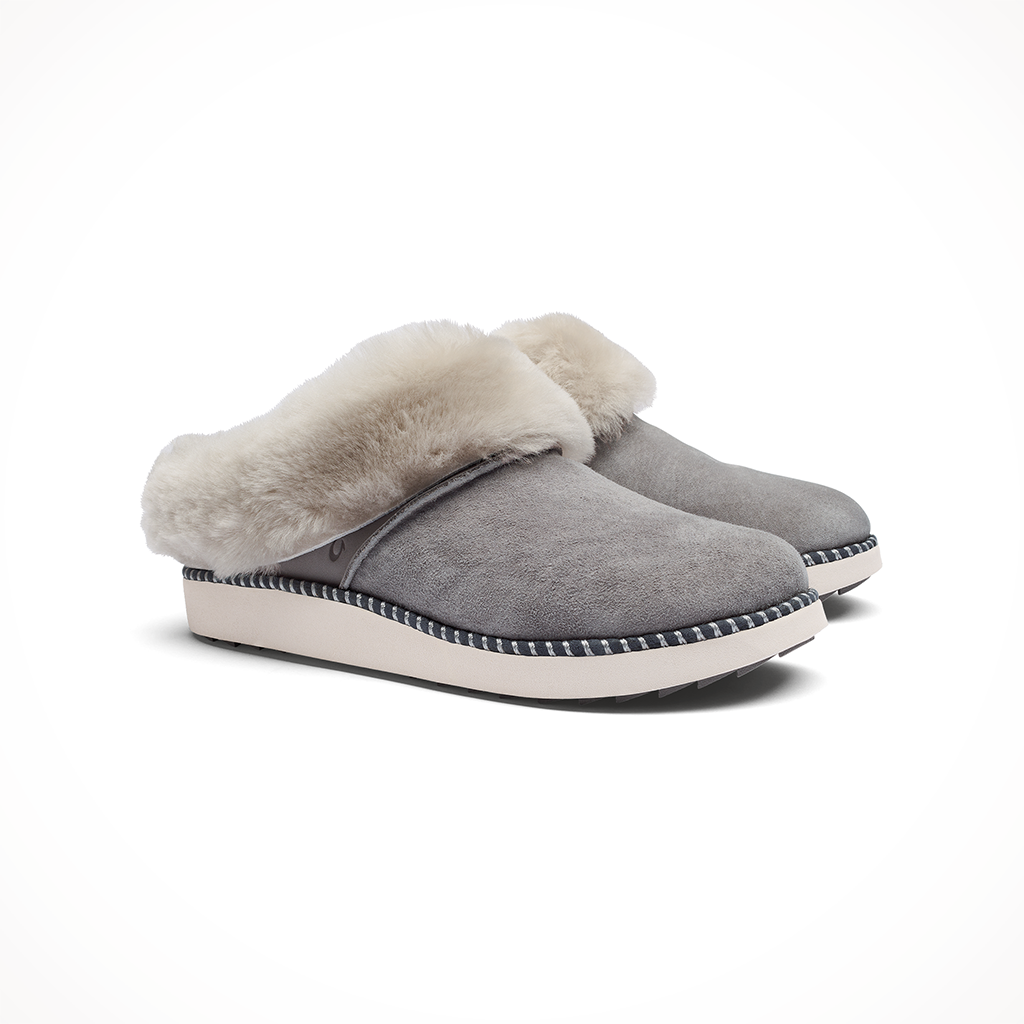 Product image: Olukai Kui Fog Mist Grey Womens 2024, shown as a pair.