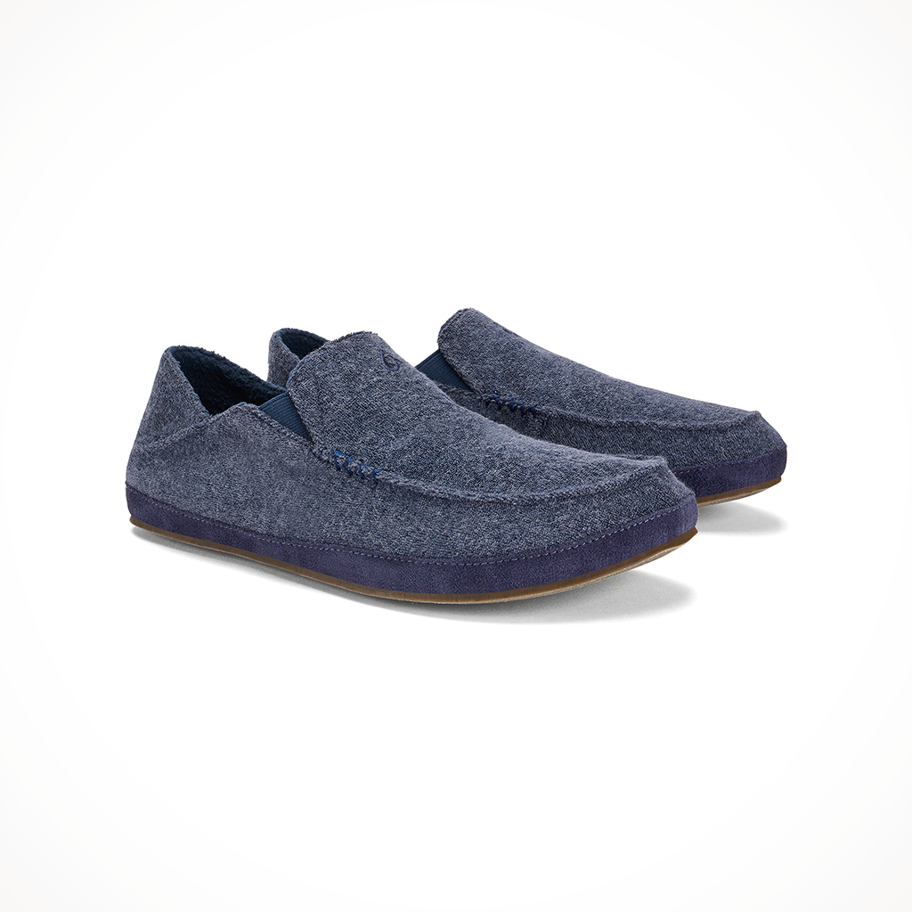 Product image: Olukai Moloa Hulu Mood Indigo Mood Indigo Mens 2024, shown as a pair.