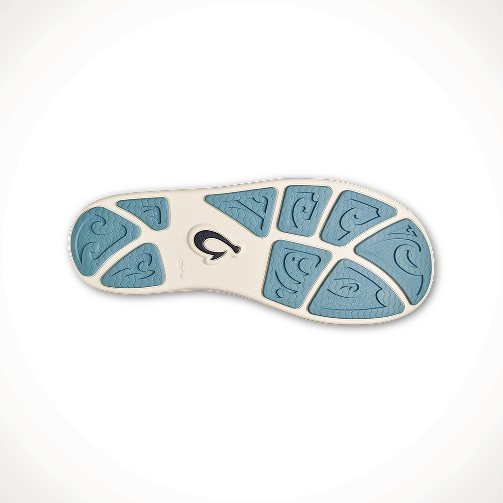 Product image: Olukai Nohea M Esh Moonlite Ocean Blissful Blue Mens 2025, showing the bottom view.