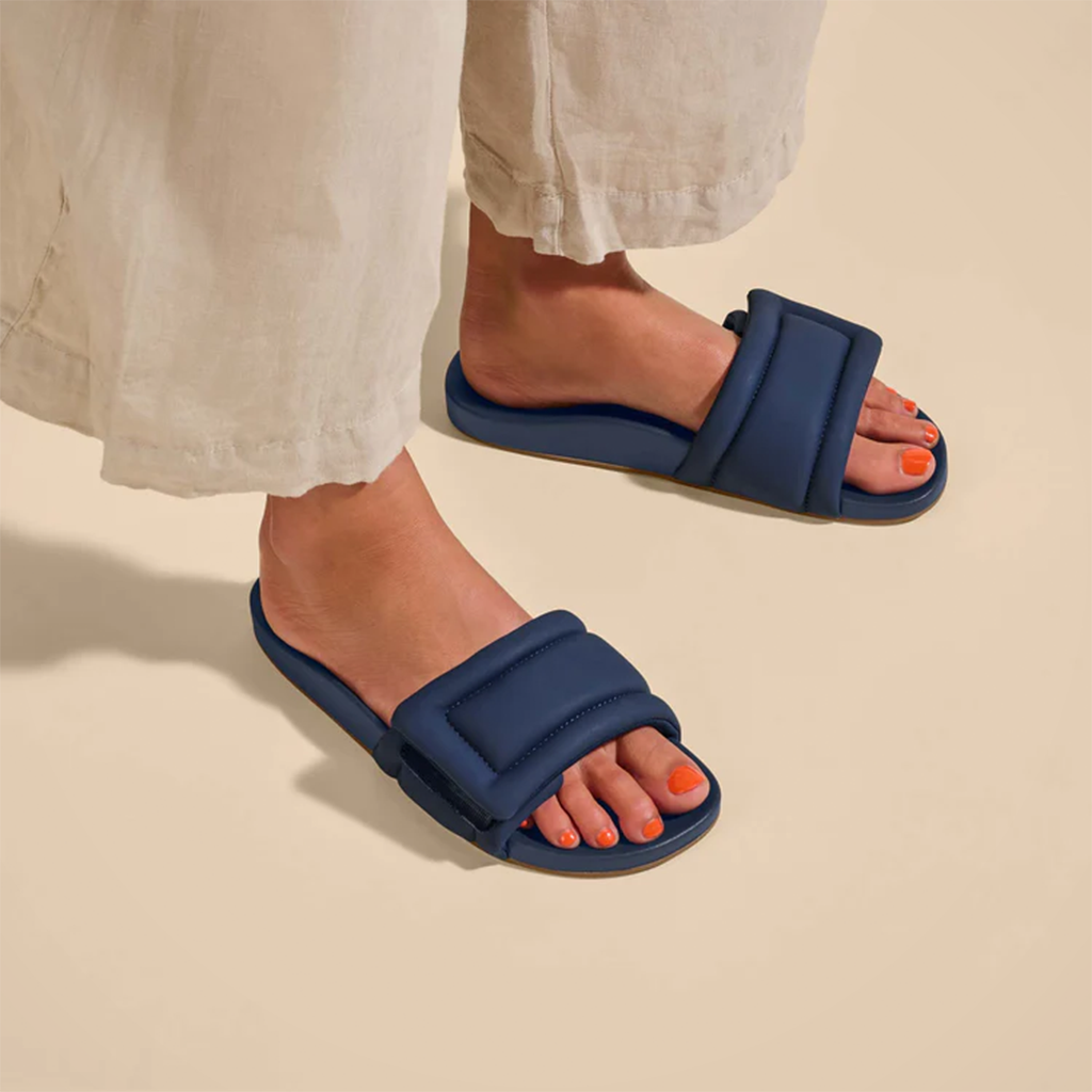 Product image: Olukai Womens Sunbeam Slide Navy Lifestyle1.