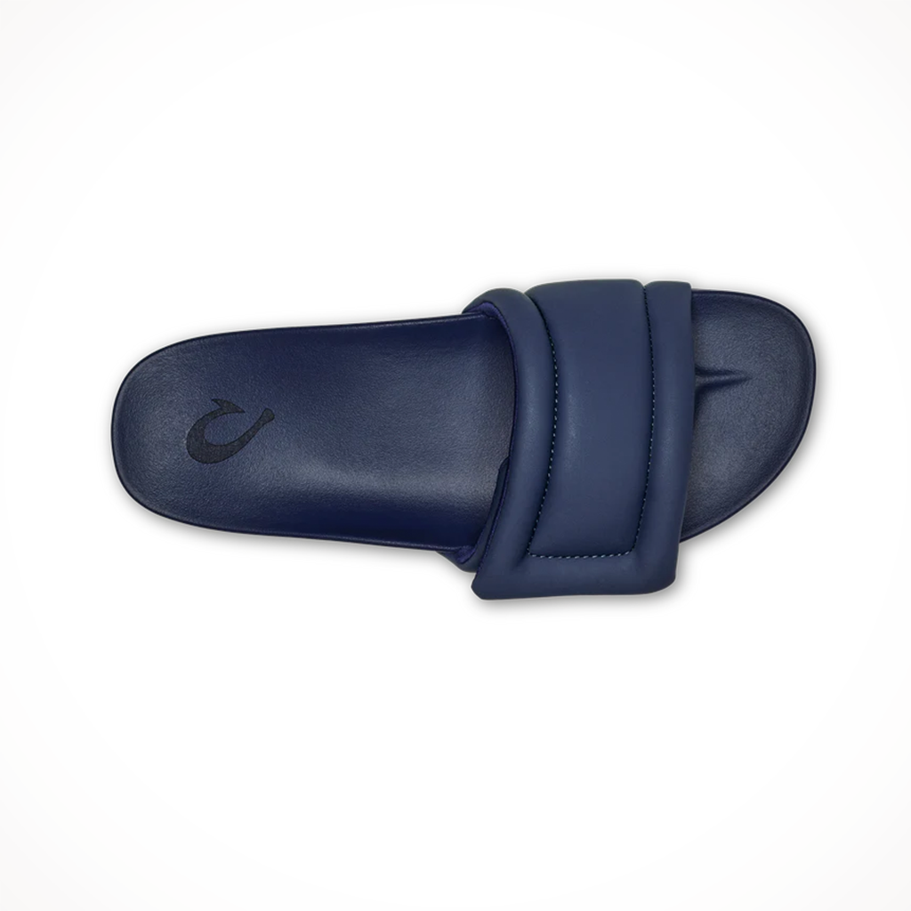 Product image: Olukai Womens Sunbeam Slide Navy, shown from above.