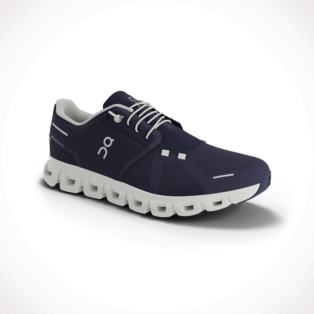 Product image: On Cloud 6 Midnight White Mens 2025, shown from a three-quarter angled view.