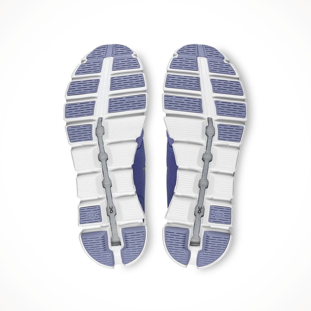 Product image: On Womens Cloud5Bluberry Feather, showing the outsole tread pattern.