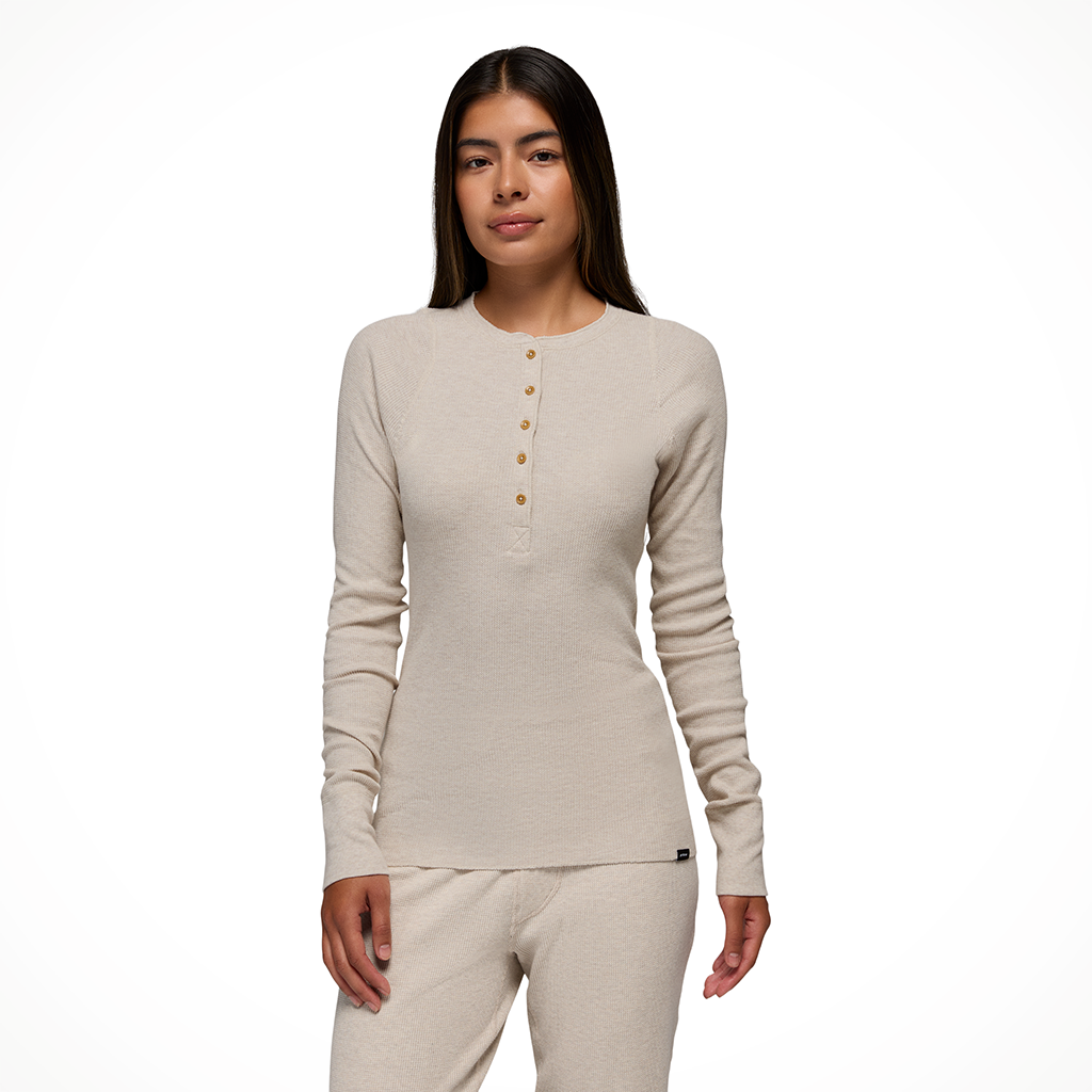 Product image: Prana Touchstone Henley Oatmeal Heather womens 2025 alt1.