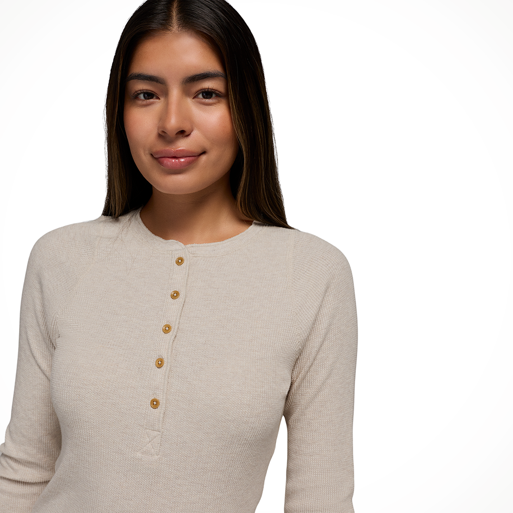 Product image: Prana Touchstone Henley Oatmeal Heather womens 2025 alt2.