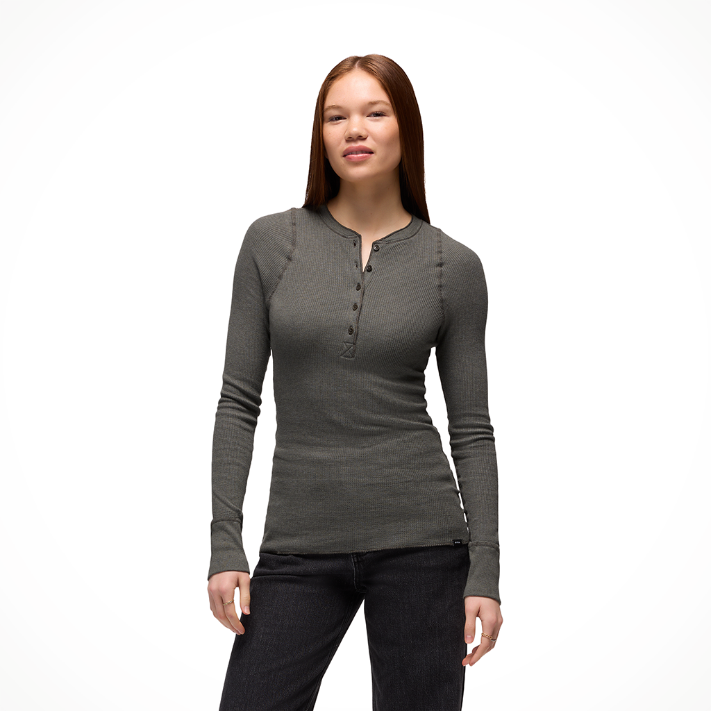 Product image: Prana Touchstone Henley Thyme Heather womens 2025 alt1.