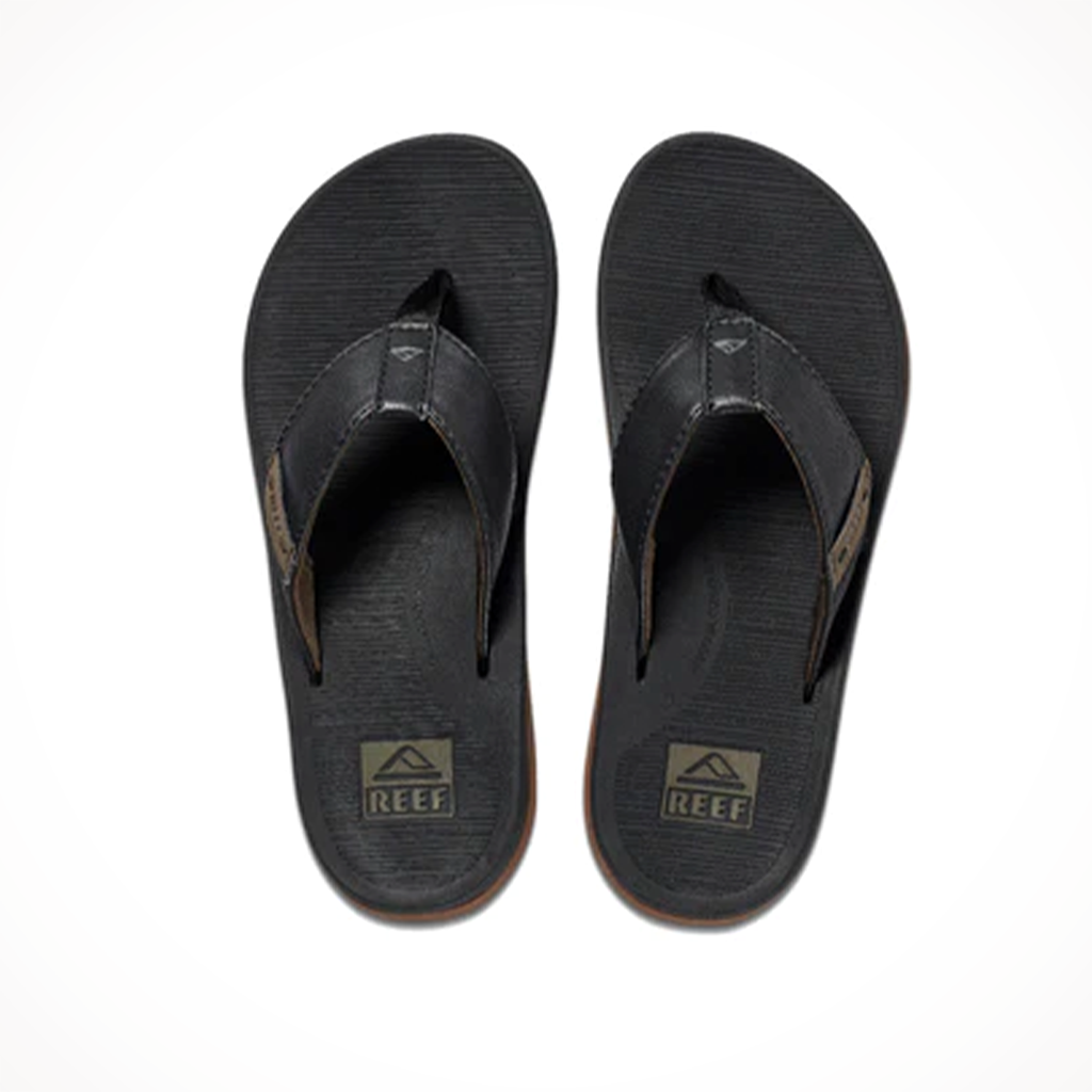 Product image: Reef Mens Santa Ana Black, shown from above.