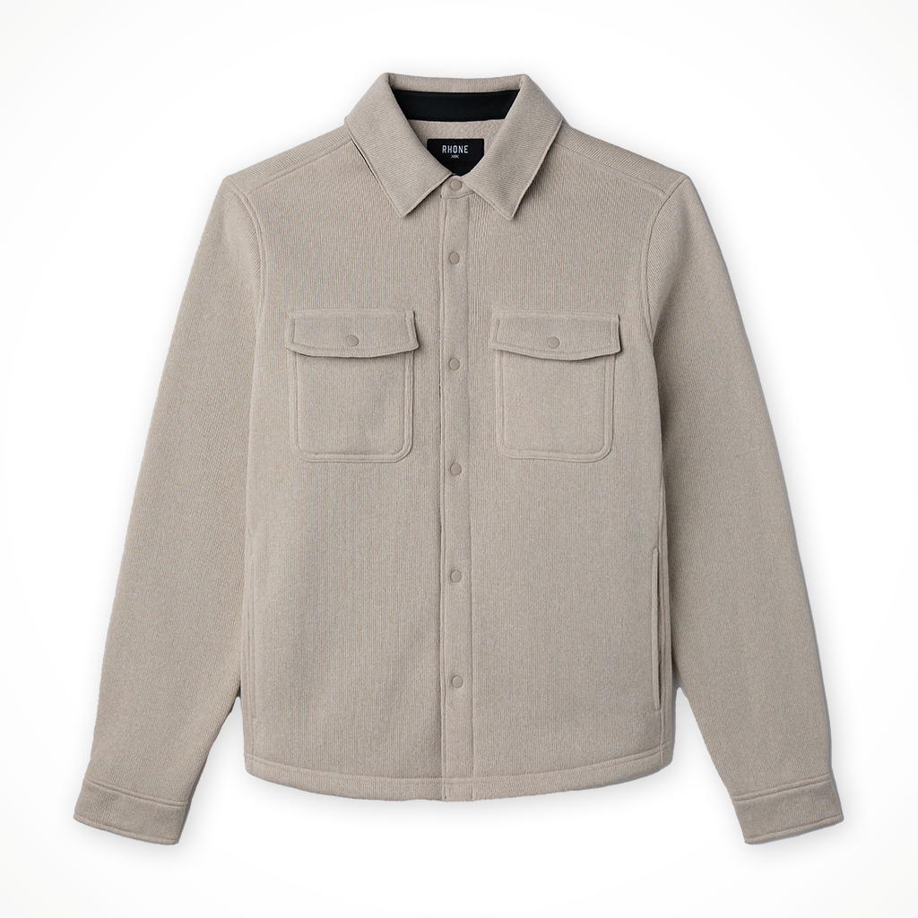 Product image: Rhone Fleece Shacket Bone M Ens 2025, shown in primary marketing view.