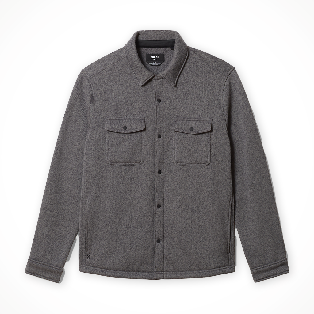 Product image: Rhone Fleece Shacket Dark Grey M Ens 2025 Hero1.