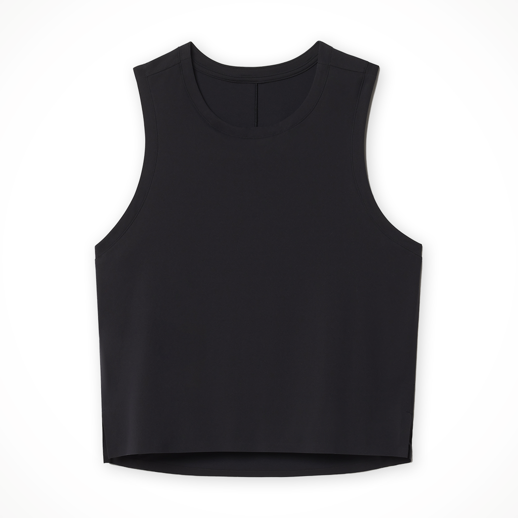 Product image: Rhone Serene Tank black womens 2025, shown in primary marketing view.