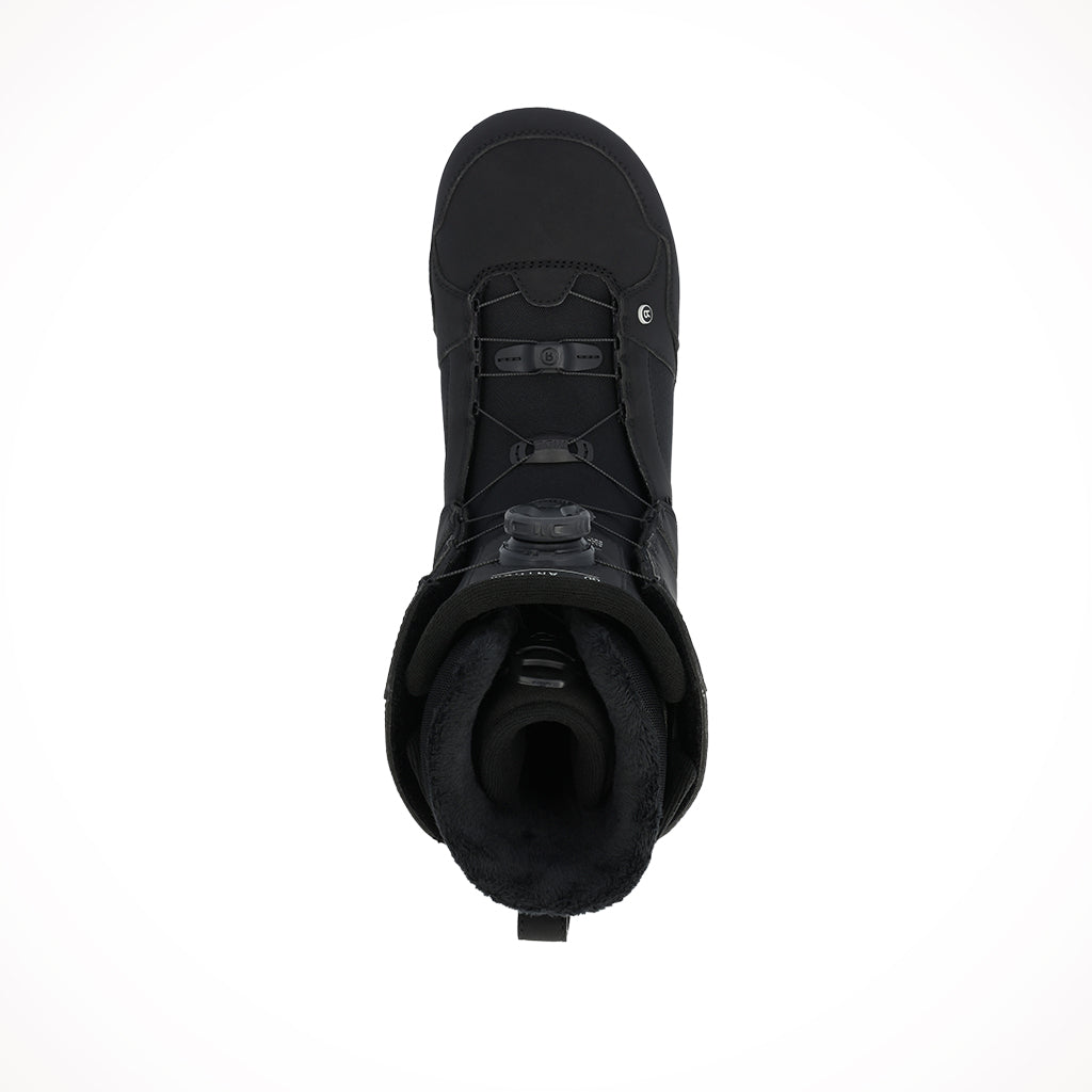Product image: Ride Anthem Mens Black Snowboard Boots 2024, shown from above.