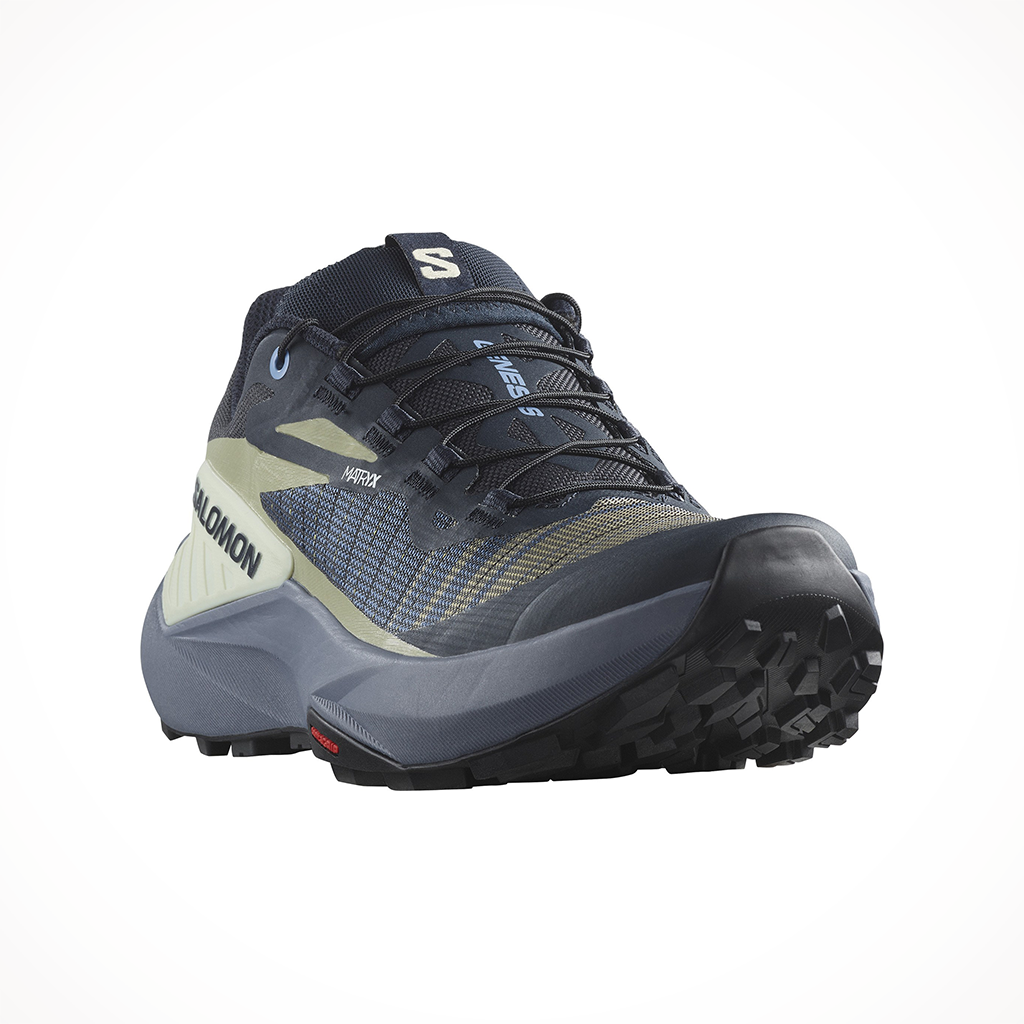 Product image: Salomon Genisis Carbon Grisaile Aloe wash W Omens 2024, shown from a three-quarter angled view.