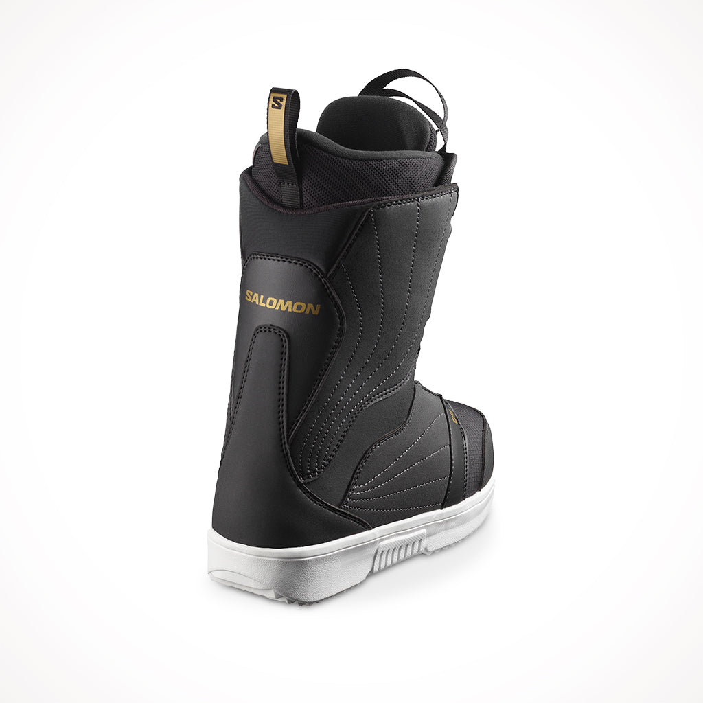 Salomon Pearl BOA Black White Gold Womens Snowboard Boots 2024 Rear Side.jpg