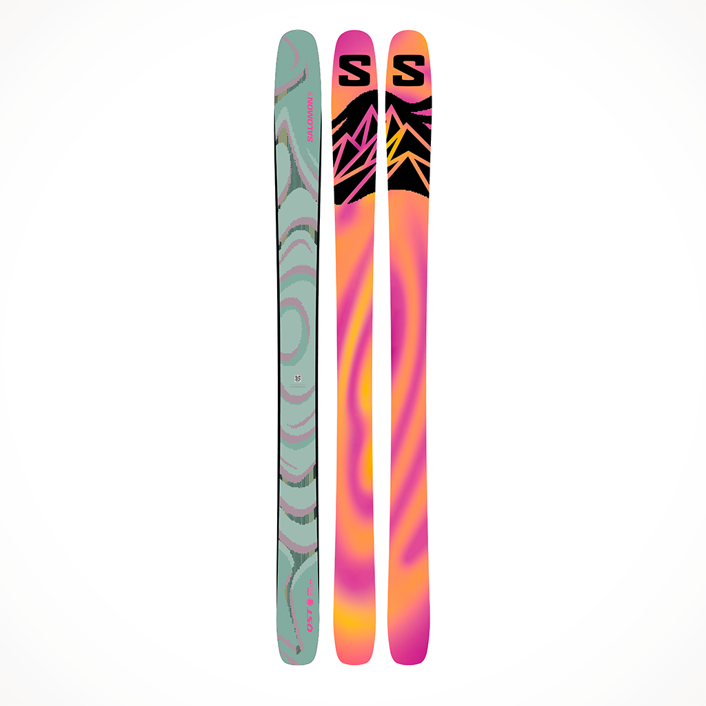 Product image: Salomon QST 100 Iceberg Green 2025 Top and Bases.
