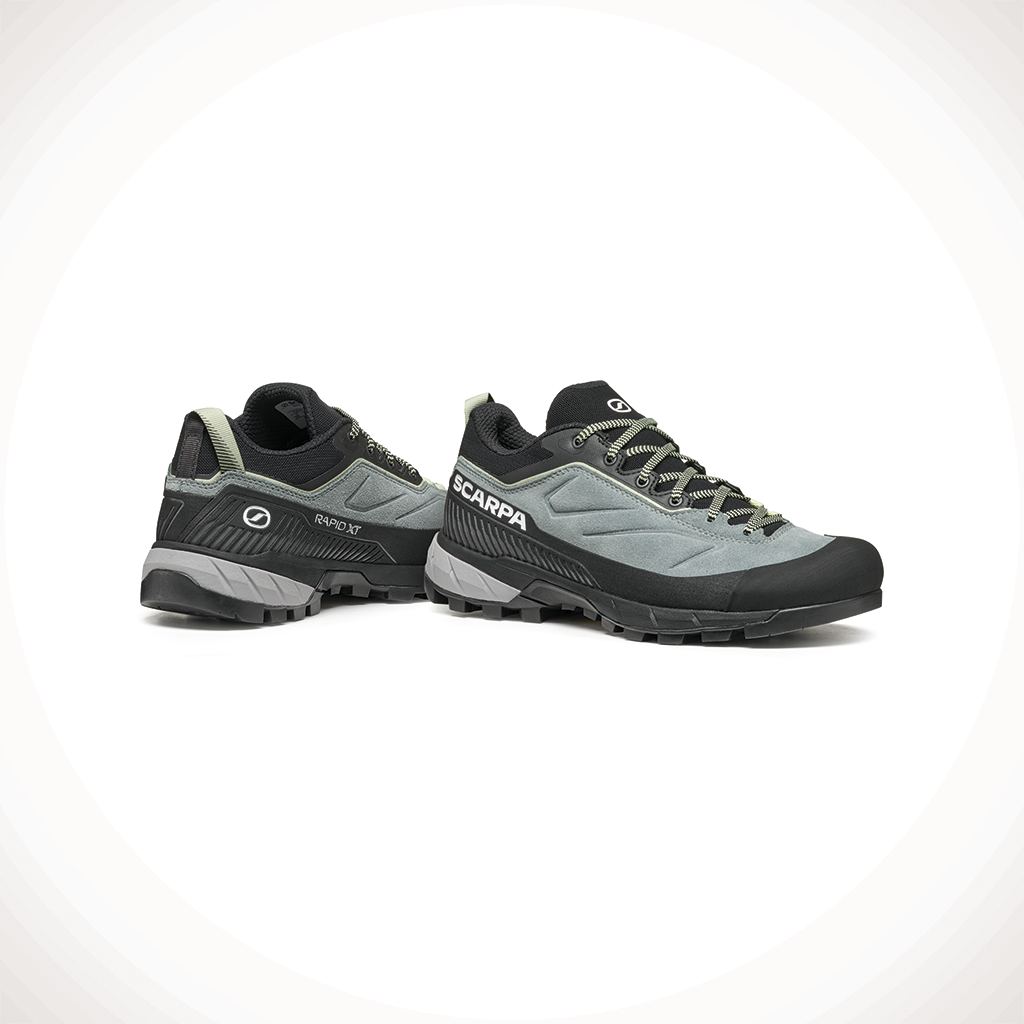 Product image: Scarpa Rapid XT Conifer Sunny Lime Womens 2025, shown as a pair.
