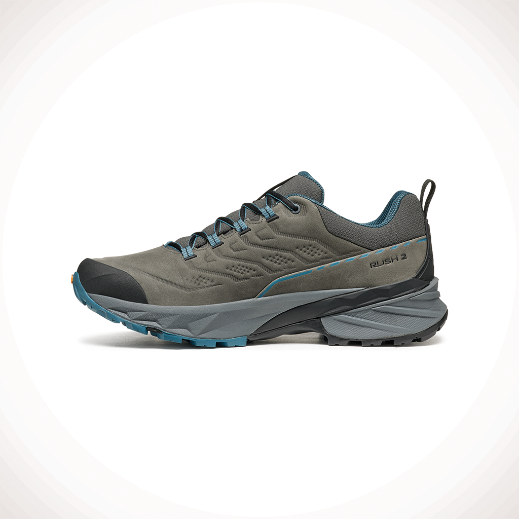 Product image: Scarpa Rush 2 Pro GTX Titanium Ocean Mens 2025, shown from the left side profile.