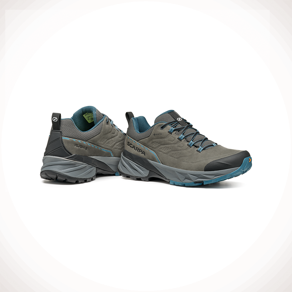 Product image: Scarpa Rush 2 Pro GTX Titanium Ocean Mens 2025, shown as a pair.