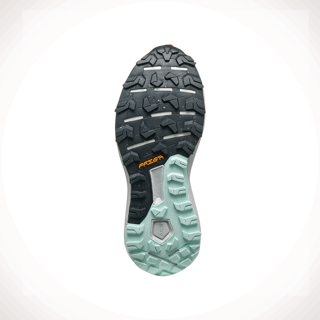 Product image: Scarpa Spin PLANET Aqua Blue Womens 2025, showing the bottom view.