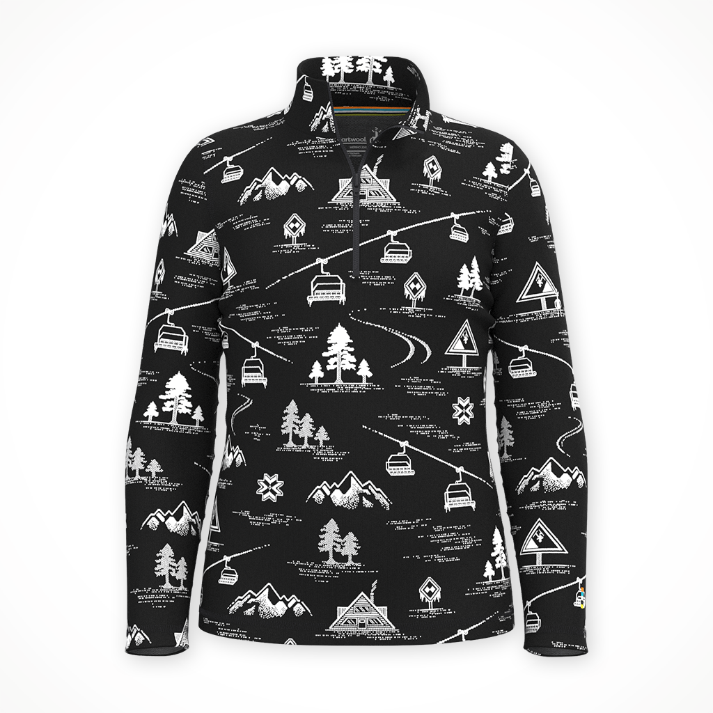 Product image: Smartwool Clsic Therm Merino zip blk ski dy womens.