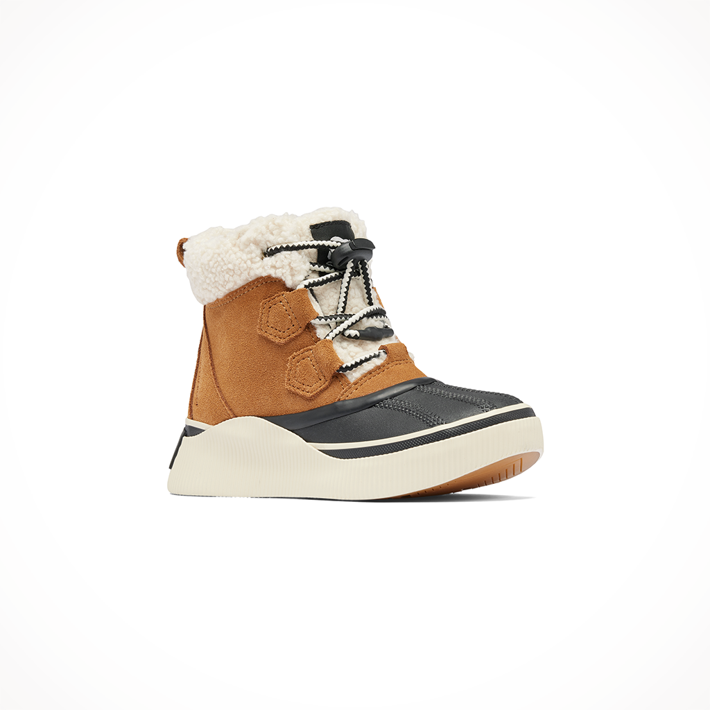 Product image: Sorel Out N About IV Chillz WP Taffy Black Kids 2024, shown from a three-quarter angled view.