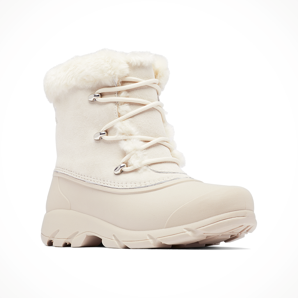 Product image: Sorel Snow Angel Chalk White womens 2025, shown from a three-quarter angled view.