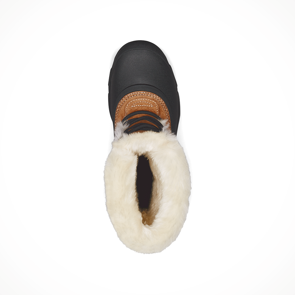 Product image: Sorel Snow Angel rootbeer womens 2025, shown from above.