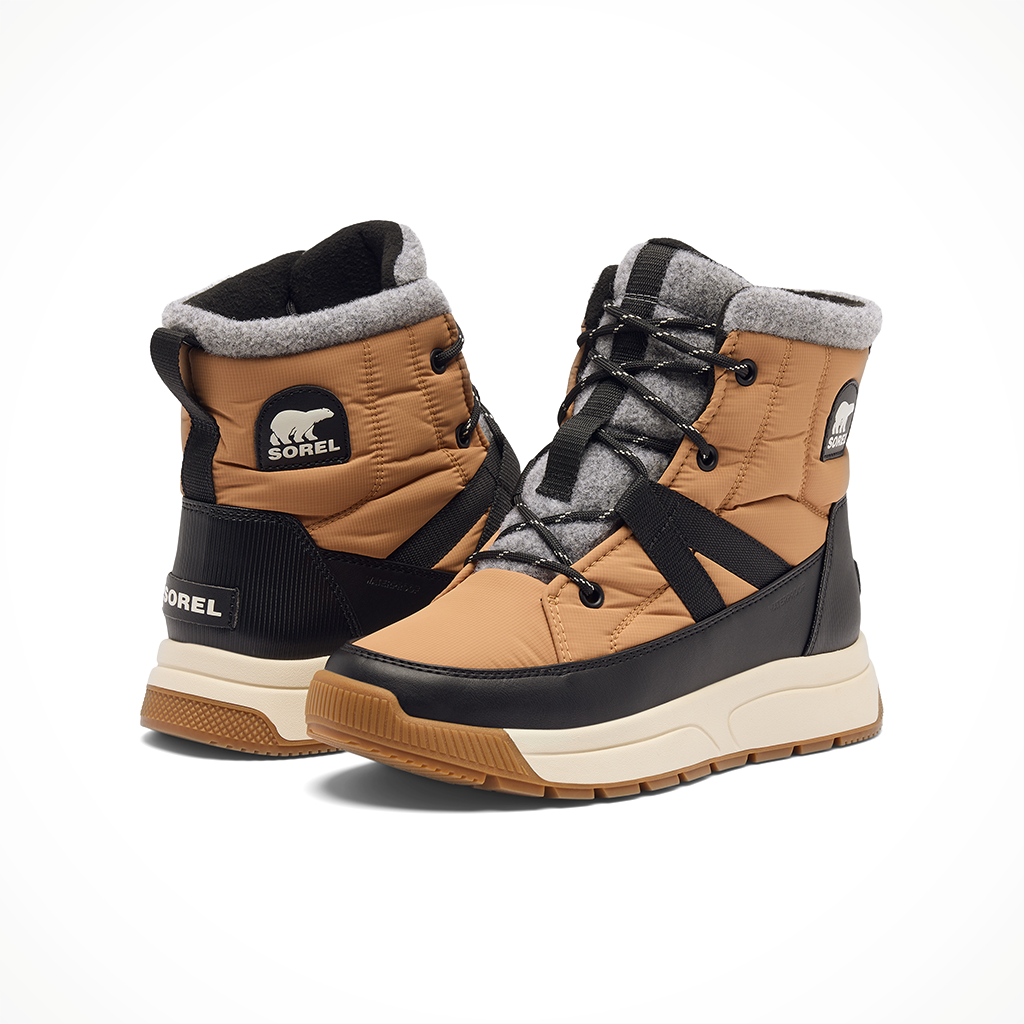 Product image: Sorel Whitney III Mid WP Tawny Bluff Black womens 2025, shown as a pair.