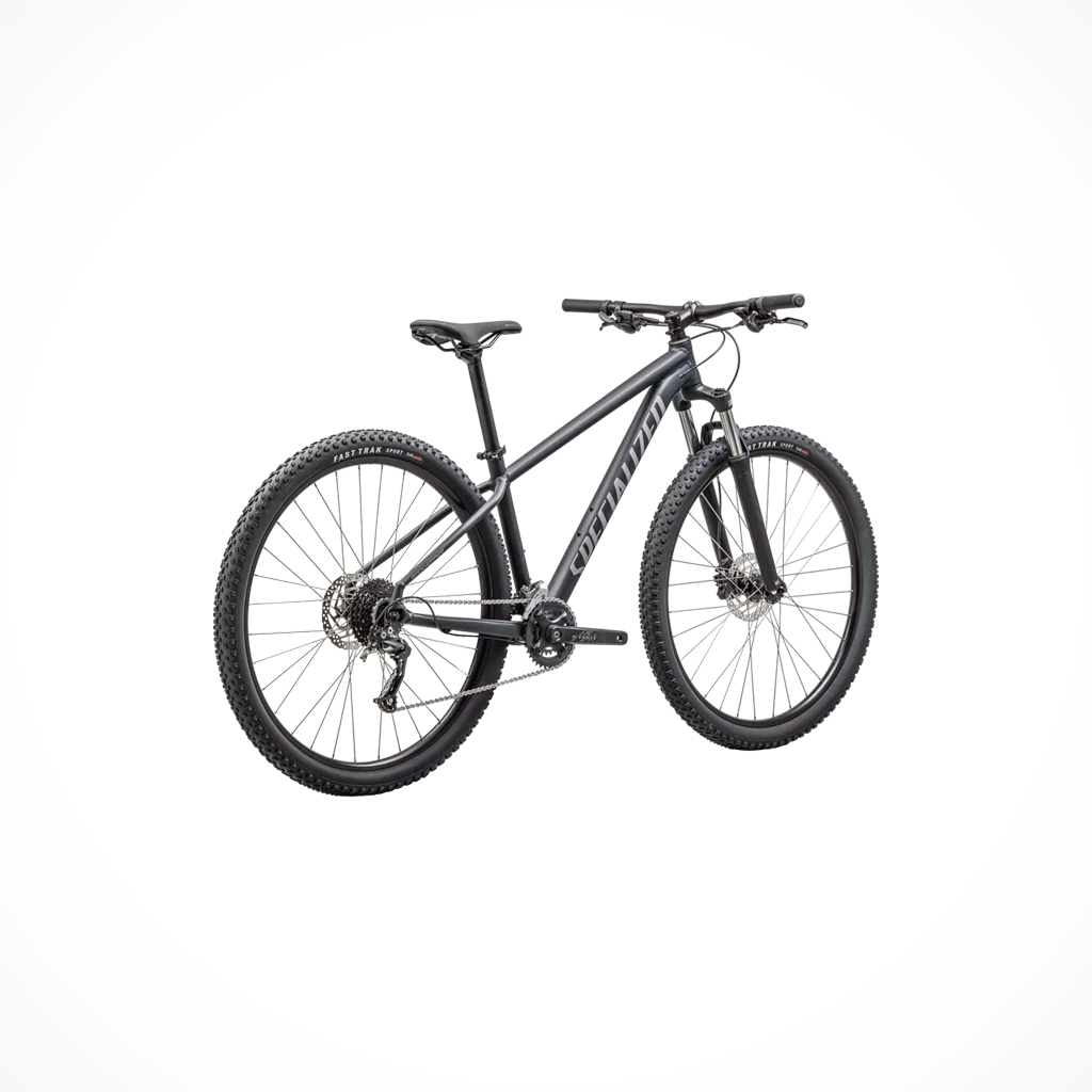 Product image: Specialized ROCKHOPPER BASE Satin S Late Cool Grey 2025, shown from the back.