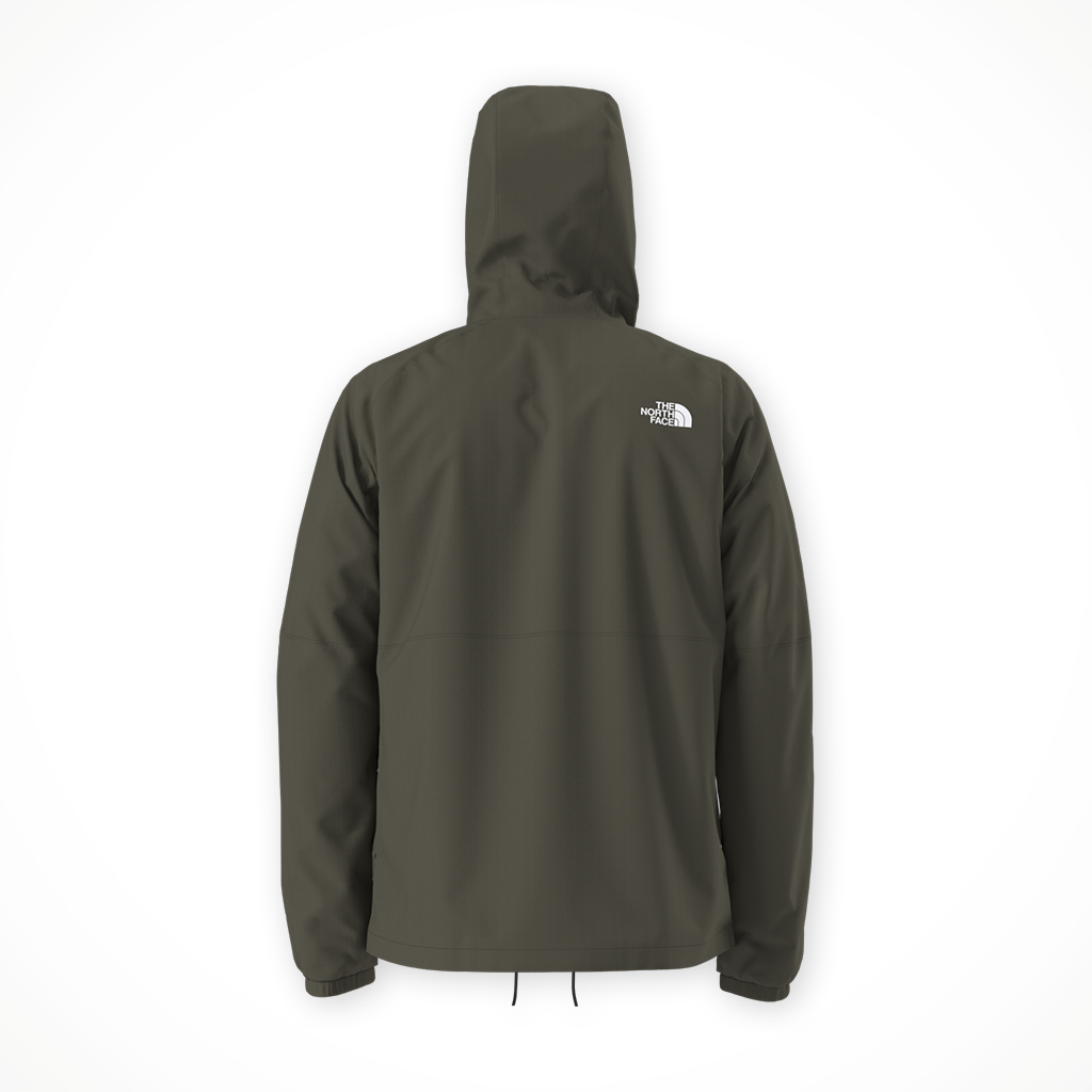 Product image: TNF Antora Rain Hoodie New Taupe Green Mens 25, shown from the back.