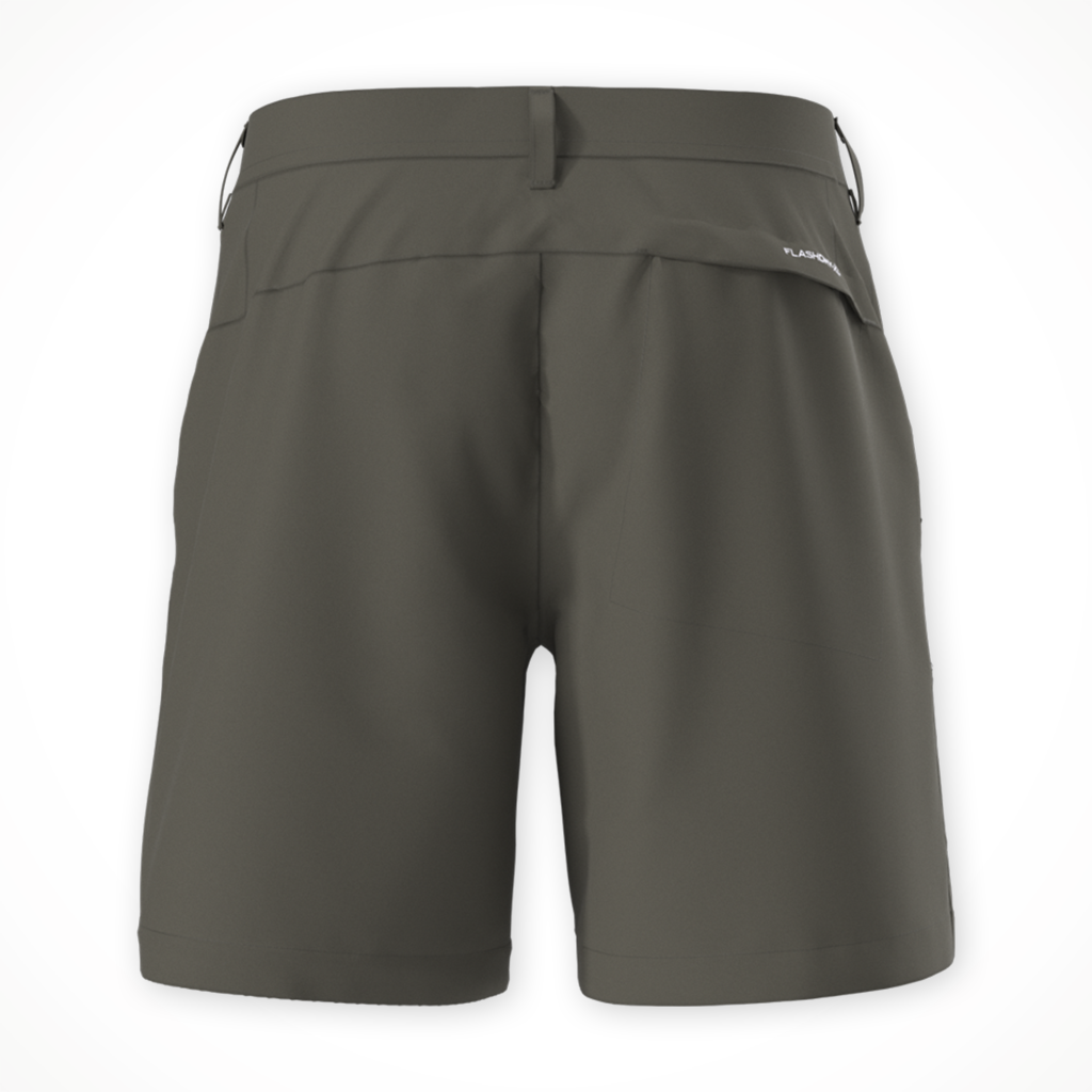 Product image: TNF Basin Short 7 I Nch new Taupe Green Mens 2026, shown from the back.