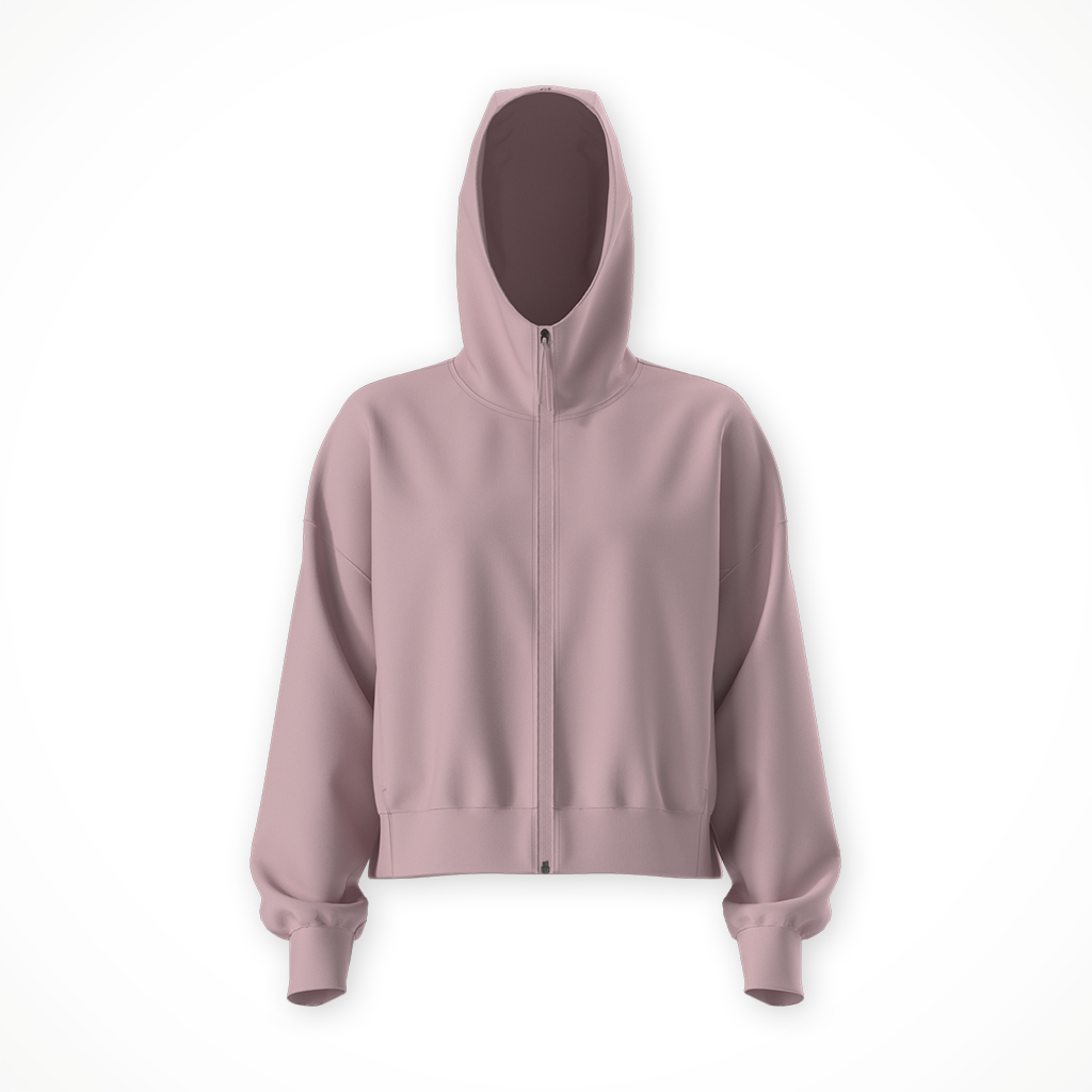 Product image: TNF Jaida Full Zip Hooded Jacket Metal Pink Womens 2026, shown in primary marketing view.