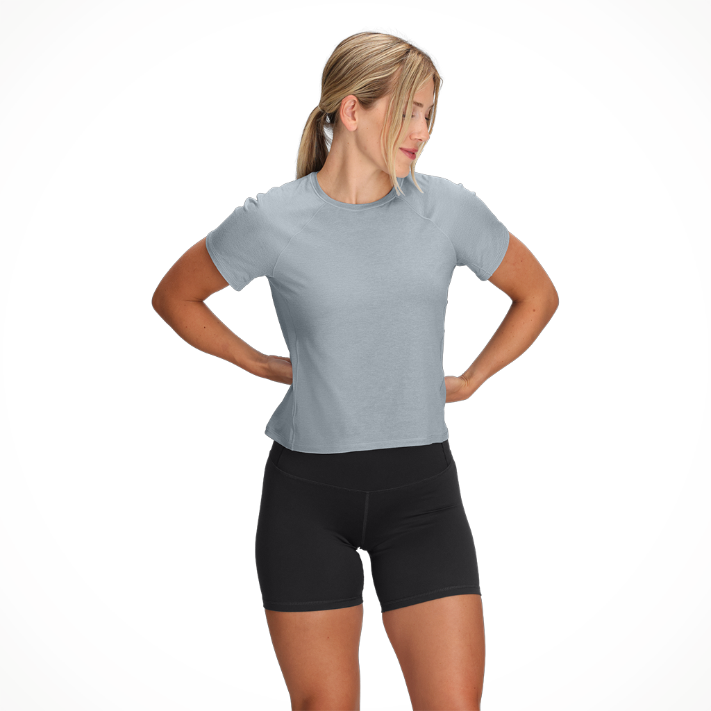 Product image: TNF Jaida SS Tee Frost Grey Heather Womens 2026 alt1.