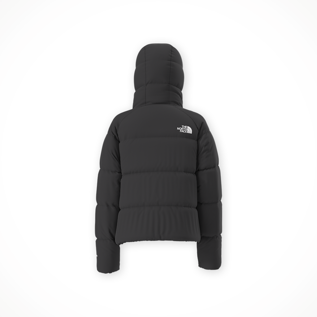 Product image: TNF North Down Hooded Jacket TNF Black Girls 2025, shown from the back.