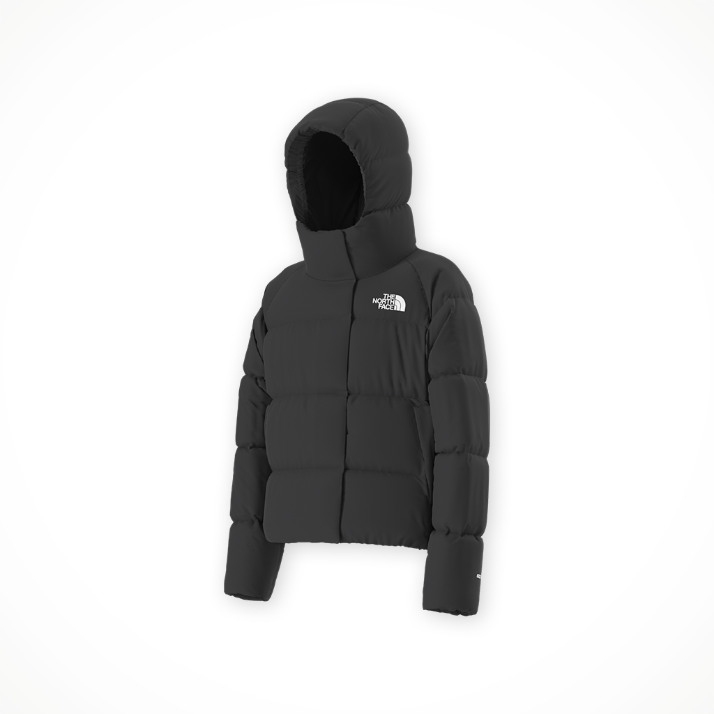 Product image: TNF North Down Hooded Jacket TNF Black Girls 2025, shown from a three-quarter angled view.