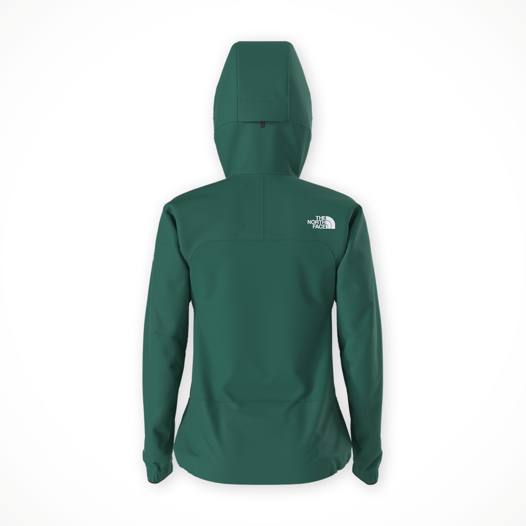 Product image: TNF Summit Off Width Jacket Evergreen Womens 2026, shown from the back.