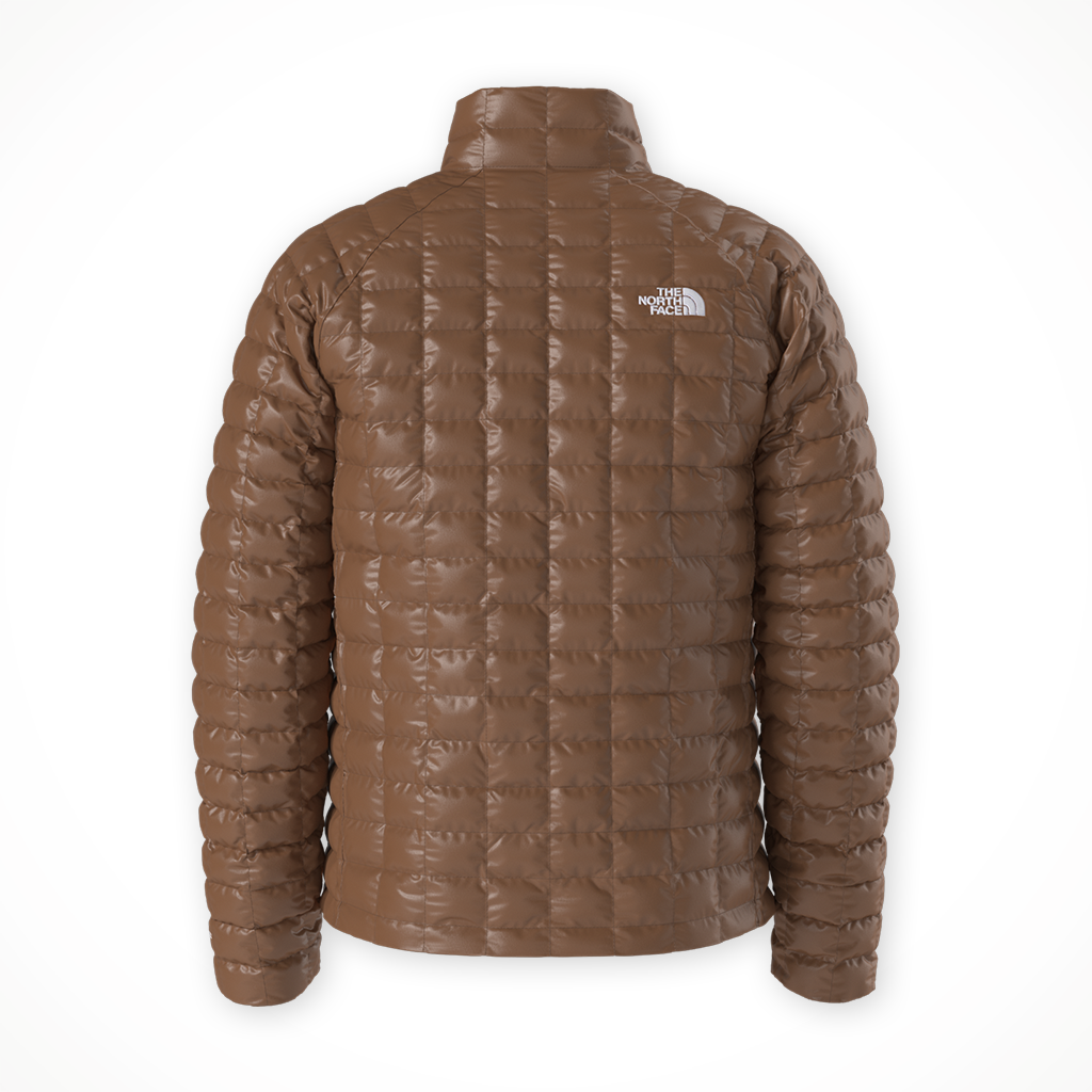 Product image: TNF Thermo Ball Jacket Burnt Lumber Mens 2025, shown from the back.