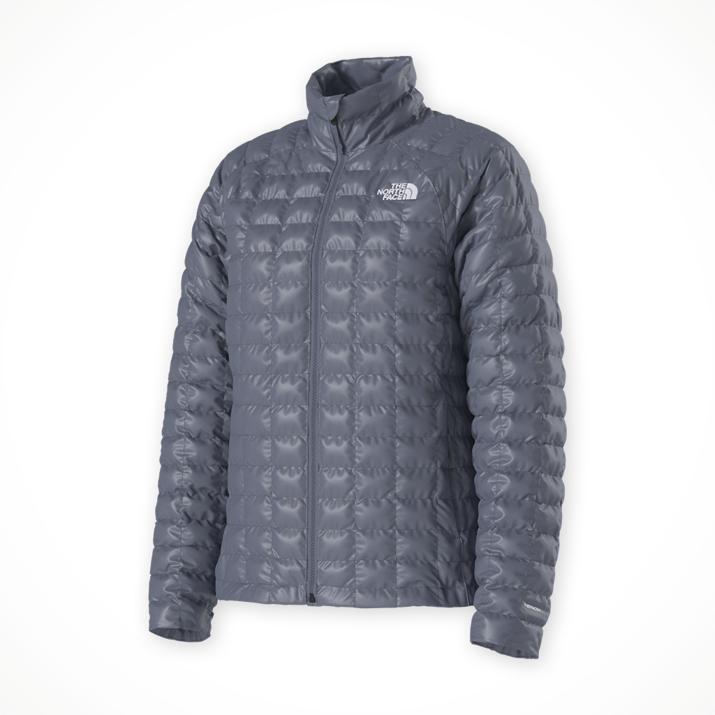 Product image: TNF Thermo Ball Jacket Twilight Galaxy Womens 2025, shown from a three-quarter angled view.