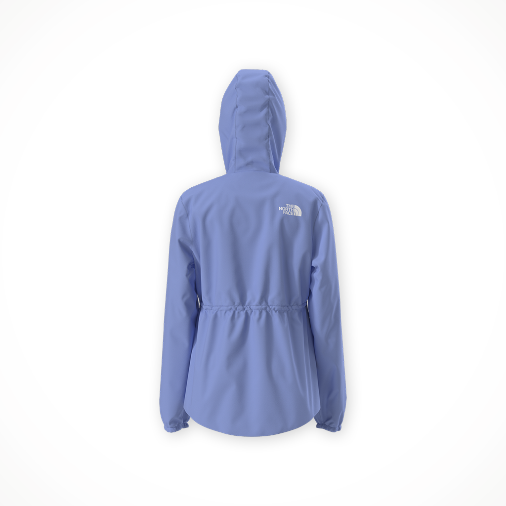 Product image: TNF antora Rain Jacket Periwinkle Glow kids 2026, shown from the back.