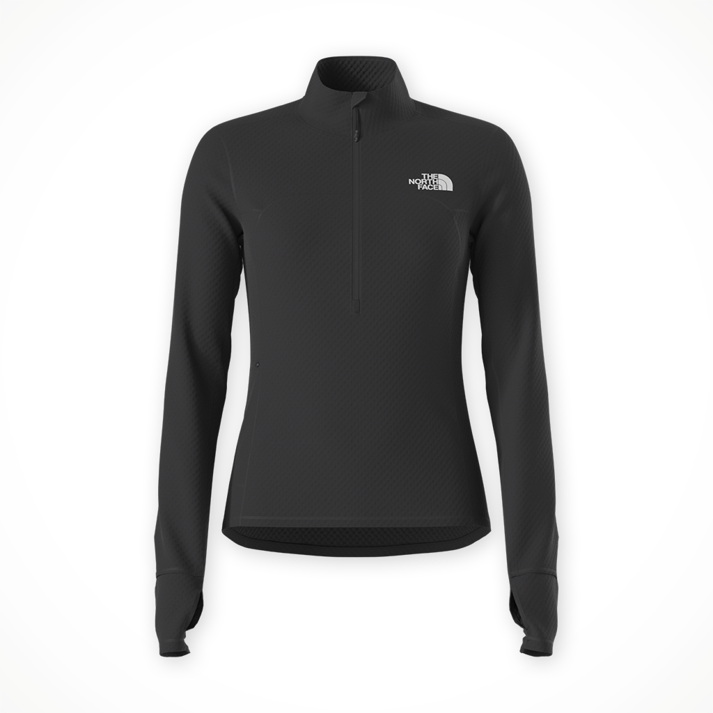 Product image: TNF winter Wrm Pro 14 zip blk womens 25, shown in primary marketing view.