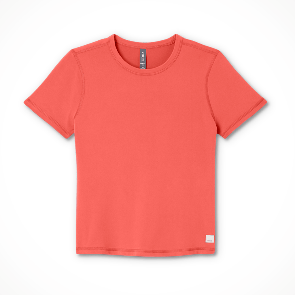 Product image: Vuori SS Lux Tee Bright C Oral Womens 2026, shown in primary marketing view.