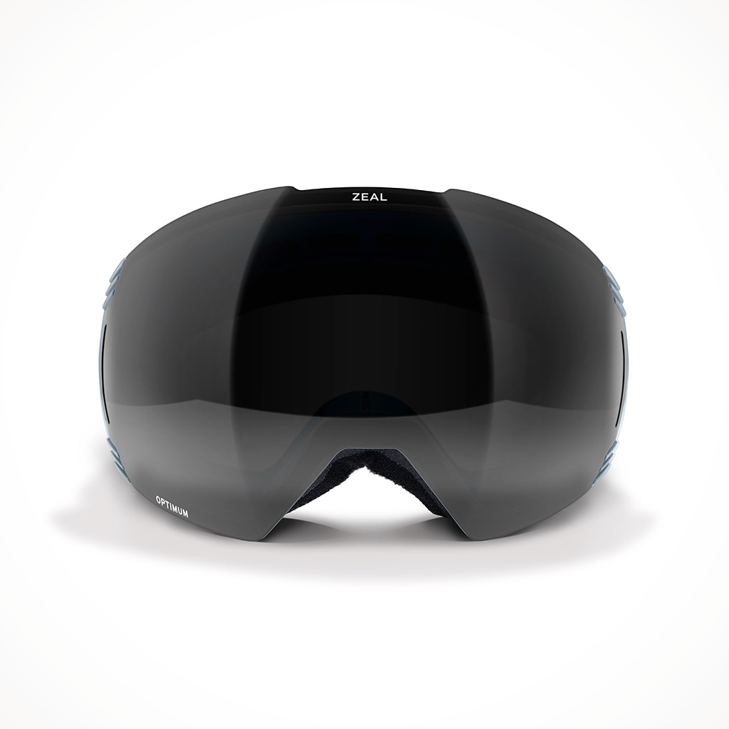 Product image: Zeal Cloudfall XL Spuce Dark Grey Sky Blue Mirror Goggle 2025, shown from the front.