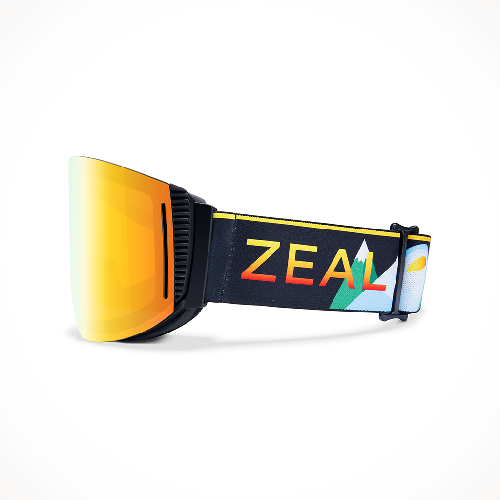 Product image: Zeal Lookout Open Hearts Phoenix Mirror Sky Blue Mirror Goggle 2025, shown from the left side profile.
