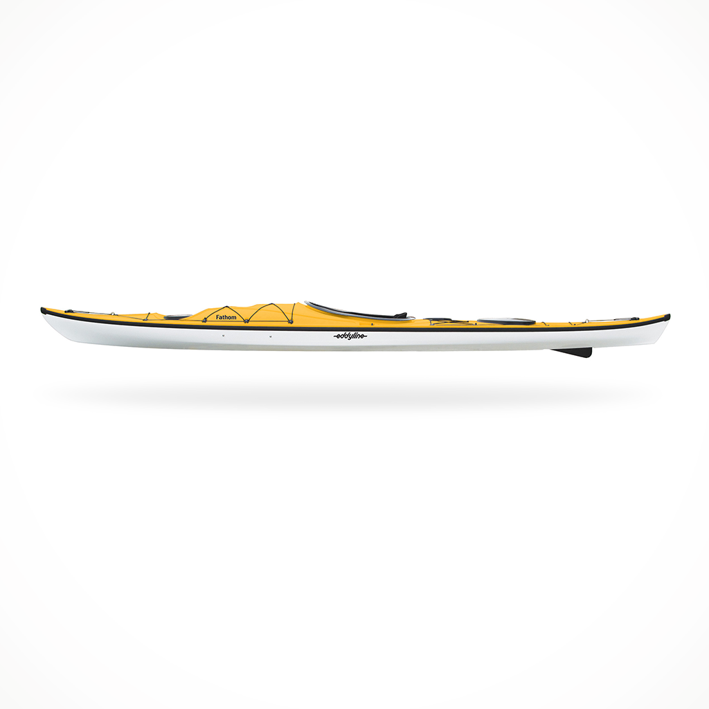 Product image: Eddyline Fathom Yellow, side profile view.