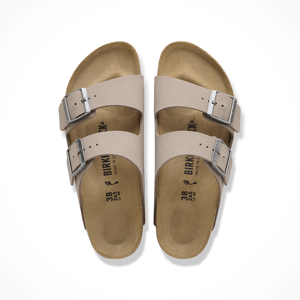 Product image: Birkenstock Arizona BFBC Grey Taupe Womens 2026, shown from above.