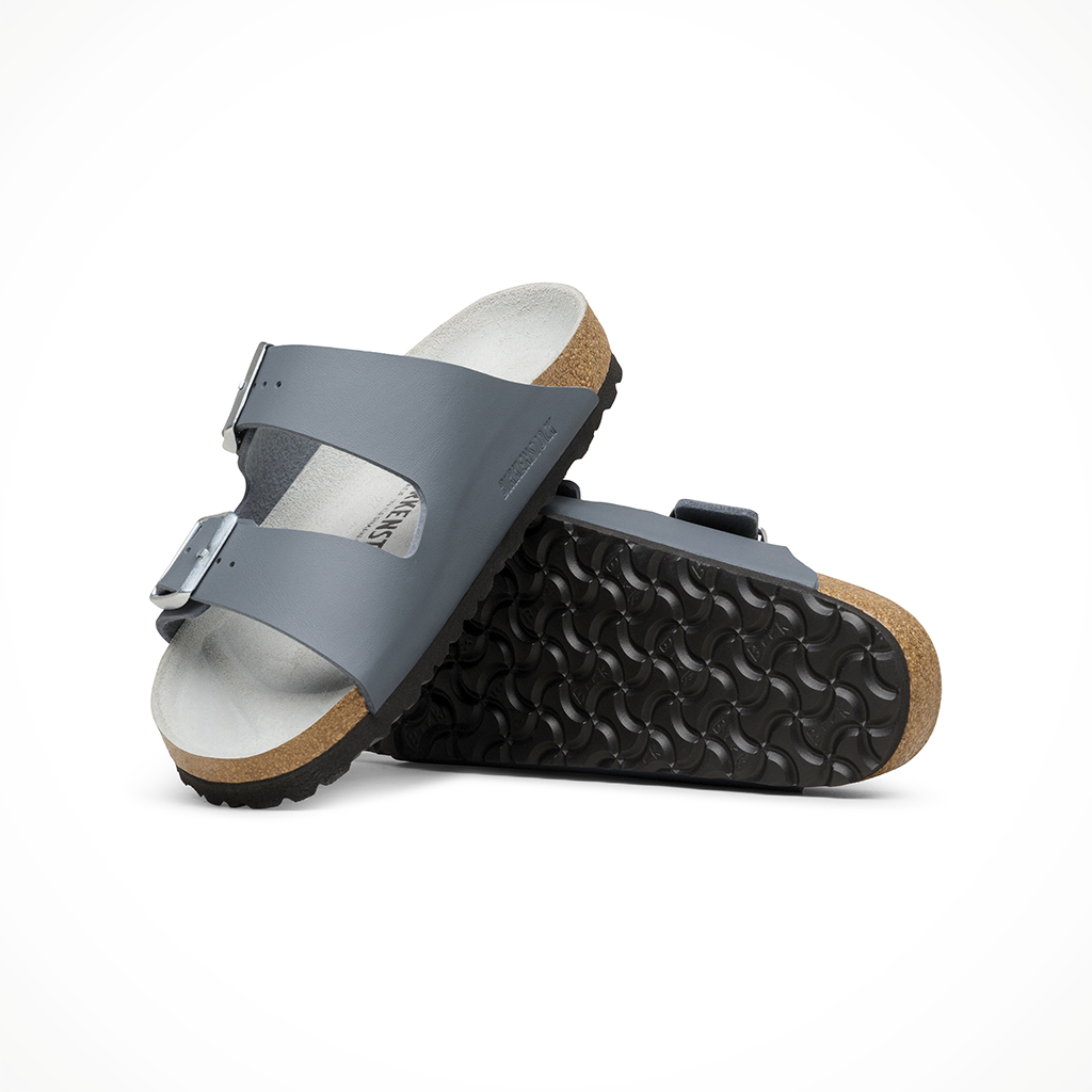 Product image: Birkenstock Arizona BF Triples Basalt Gray Womens 2026, shown as a pair.