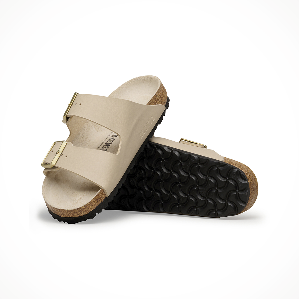 Product image: Birkenstock Arizona BF Triples Sandcastle Oyster Womens 2026, shown as a pair.